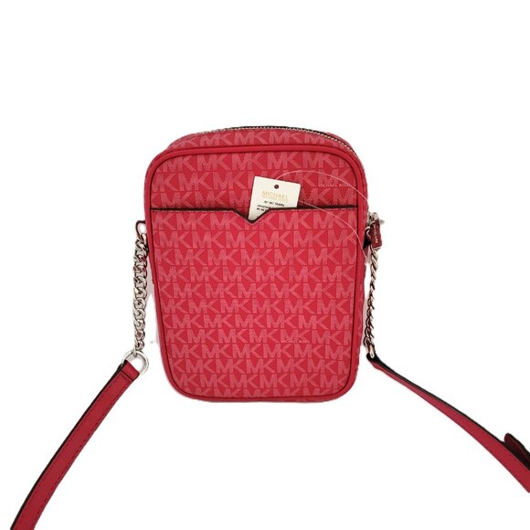 Michael Kors Jet Set Travel Medium NS Chain Crossbody Handbag MK Dark Raspberry - Picture 4 of 7